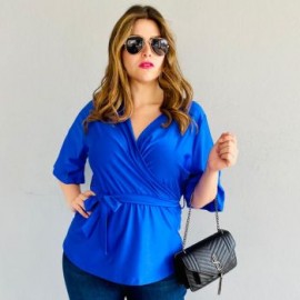 Blusa cruzada Peplum Strech BL-ST- 093