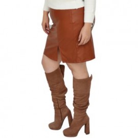 Falda corta de vinipiel Tallas Extras, 2114 (Camel)