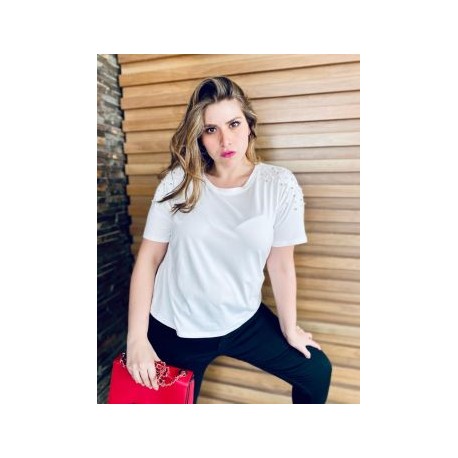 Blusa strech con Perlas BL-EXO- 3022J