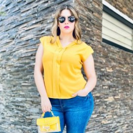 Blusa de Chiffon con botones, modelo BL-YIM- 8044