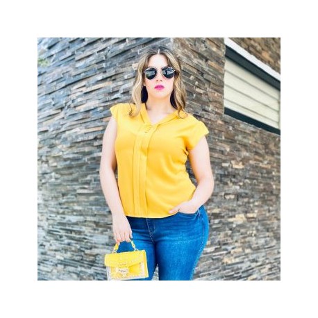Blusa de Chiffon con botones, modelo BL-YIM- 8044