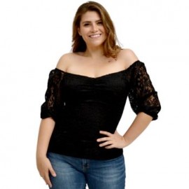 Blusa escotada de encaje fino BL 1728
