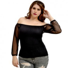 Blusa Off-Shoulder SUPER-STRECH con manga de mesh BL- 1723