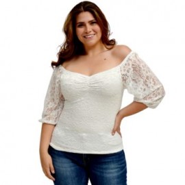 Blusa escotada de encaje fino BL 1728