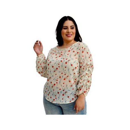 Blusa de chiffon con transparencias  BL-ST- 7016