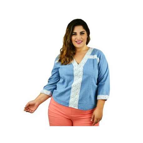 Blusa con encaje de bolilla, modelo JOS504