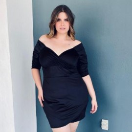 Vestido corto tallas extras, 4283 (Negro)