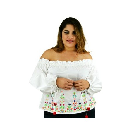 Blusa estraple bordada modelo JOS1339