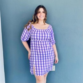 Vestido campesino talla extra, 4282 (Lila)