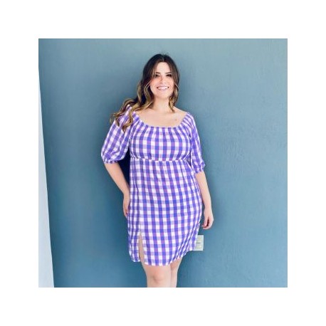 Vestido campesino talla extra, 4282 (Lila)