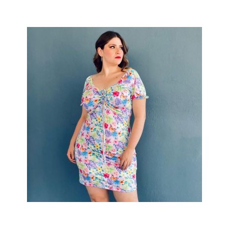 Vestido con jareta (Talla Extra), modelo 4273 (Lila)