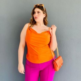 Top de tirantes Roman Fashion/Tallas Extras, 0424 (Naranja)