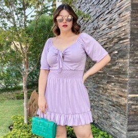 Vestido con realce de silueta (talla extra), modelo 4279 (Lila)