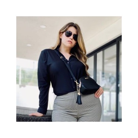 Camisera satinada Tallas Extras, 2620 (Negro)