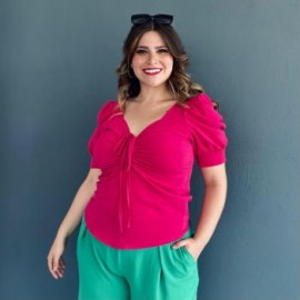 Blusa manga farol talla extra, modelo 0908 (Fiusha)