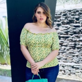 Blusa campesina talla extra, modelo 1783 (Amarillo floreado)