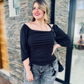 Crop top talla extra, modelo 1741 (Negro)