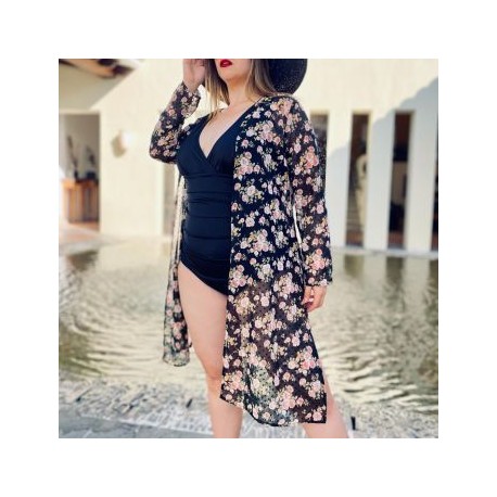 Ensamble vaporoso talla extra, modelo 4203 (hueso)