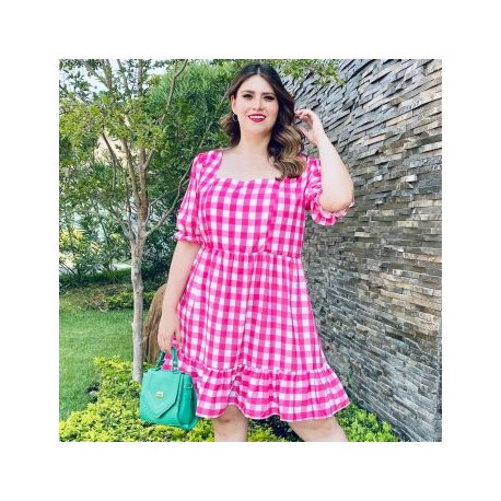 Vestido con manga bombacha (talla extra), modelo 4272 (Fiusha)