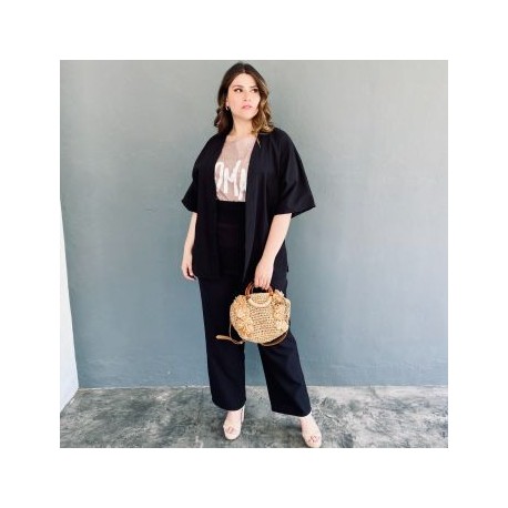 Conjunto de lino Roman Fashion/ Tallas Extras, 4312 (Negro)