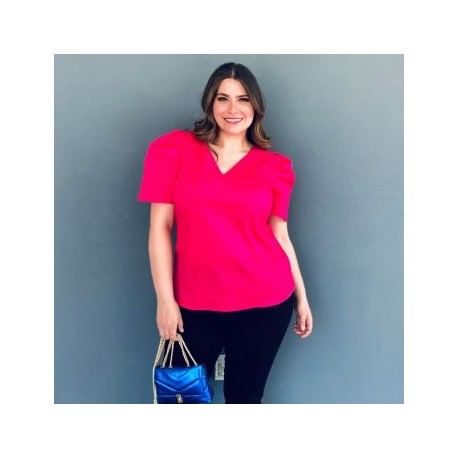 Blusa de popelina Roman Fashion /Tallas Extras, 2127 (fiusha)