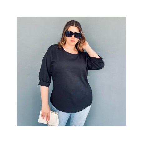 Blusa casual Roman Fashion/Tallas Extras, 1814 (Negro)