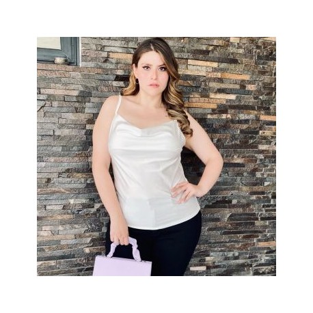 Top de tirantes en talla extra, modelo 0424 (Blanco)
