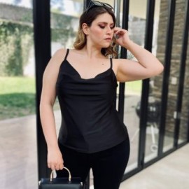 Top de tirantes en talla extra, modelo 0424 (Negro)