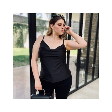 Top de tirantes en talla extra, modelo 0424 (Negro)