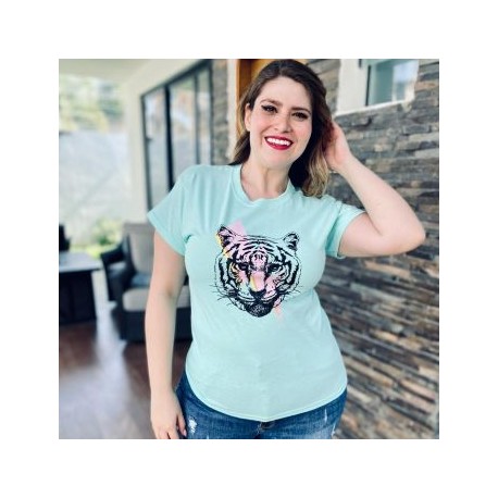 Playera talla extra, modelo 9001-38 (Menta) TIGRE