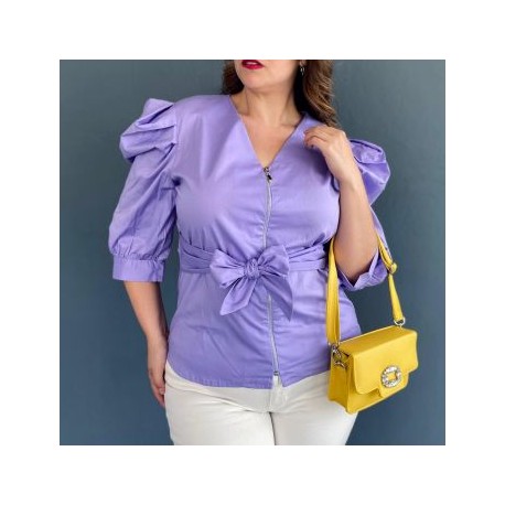 Blusa con cierre tallas extras, 0179 (Lila)