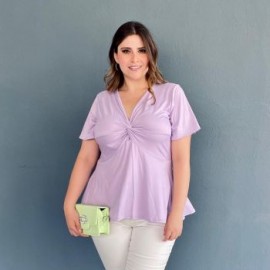 Blusa corte A talla extra, modelo 1710 (Lila)