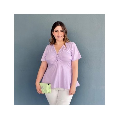 Blusa corte A talla extra, modelo 1710 (Lila)