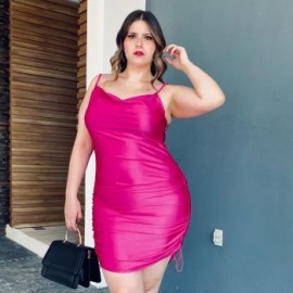 Vestido midi ajustable talla extra, modelo 0509 (Fiusha)