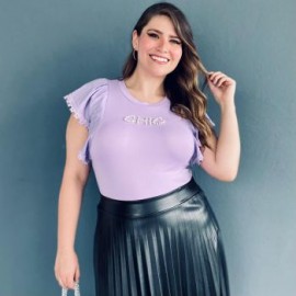 Blusa con manga ancha en talla extra, modelo 3811 (Lila)