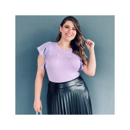 Blusa con manga ancha en talla extra, modelo 3811 (Lila)