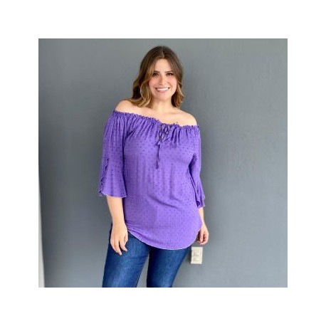 Blusa fresca tallas extras, 1628 (Morado)