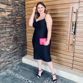 Vestido midi ajustable talla extra, modelo 0509 (Negro)