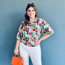 Blusa tipo chamarra Tallas Extras, CH 2025 (Naranja)