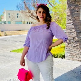 Blusa campesina talla extra, modelo 1608 (Lila)