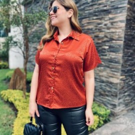Camisa satinada en talla extra, modelo 731 (chedron)