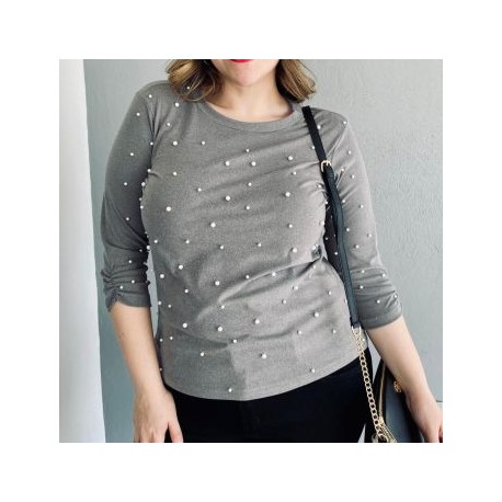 Blusa con perlas, modelo 3743-E