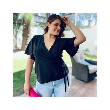 Blusa juvenil en talla extra, modelo 0442 (Negro)