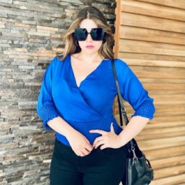 Blusa con escote y pretina BL-ST- 046