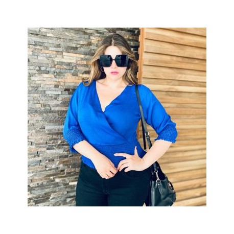 Blusa con escote y pretina BL-ST- 046
