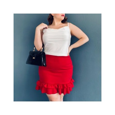 Falda corta talla extra, modelo 7036 (Rojo)