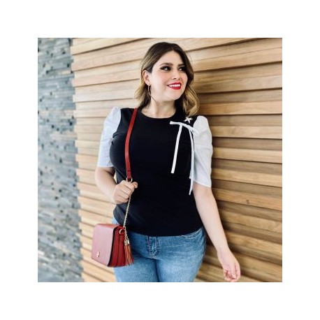 Blusa con manga de popelina, modelo 3437