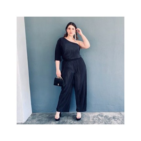 Conjunto plisado Roman Fashion/Tallas Extras, 0624 (Negro)