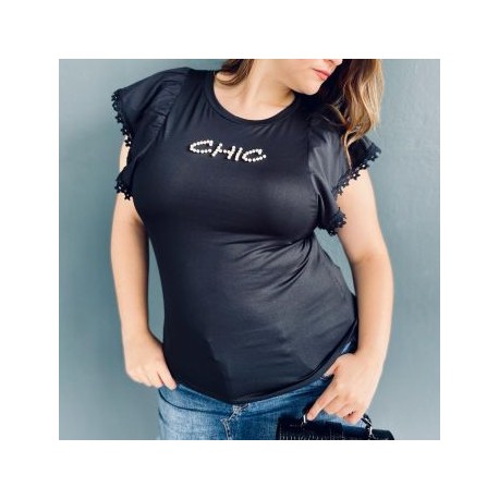Blusa con manga ancha en talla extra, modelo 3811 (Negro)
