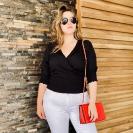 Blusa con escote y pretina BL-ST- 046
